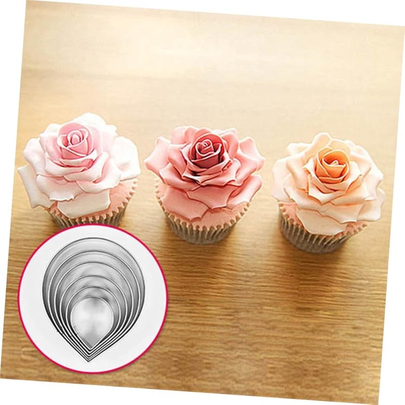 Cabilock 3 Pack Stainless Steel Fondant Moulds Petal Shaped Cookie Cutters For DIY Baking - Image 4